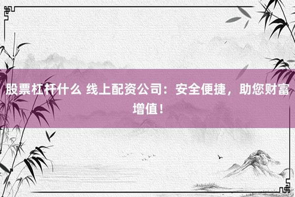 股票杠杆什么 线上配资公司：安全便捷，助您财富增值！